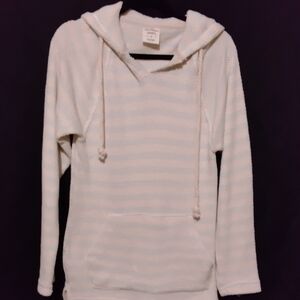 Southern Spirit Hoodie White And Baby Blue Stripe Small